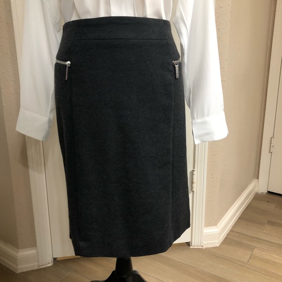 Gray Michael Kors Pencil Skirt Sz 12 - Picture 2 of 5